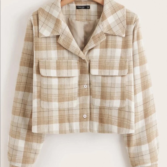 Jackets & Blazers - Cropped Plaid Jacket